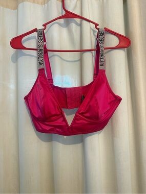 Victoria's Secret Hot Pink DeepV Non Padded Bra with Embellished Straps